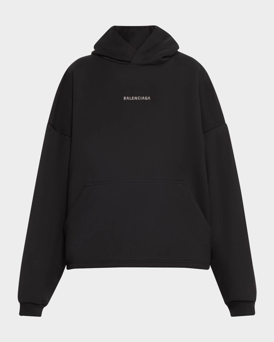 Logo Embellished Cropped Hoodie